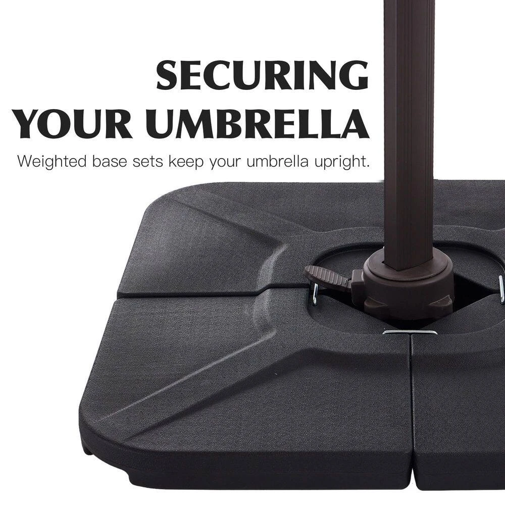 Double Top 11 Ft. Aluminum Cantilever Umbrella With Base And Cover, 360° Rotation Patio Umbrella In Dark Green 9 Double Top 11 Ft. Aluminum Cantilever Umbrella With Base And Cover, 360° Rotation Patio Umbrella In Dark Green - Image 9