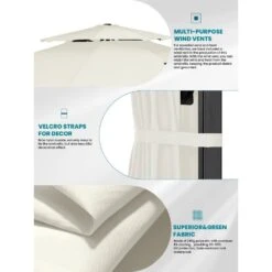 Double Top 11 Ft. Aluminum Cantilever Umbrella With Base And Cover, 360° Rotation Patio Umbrella In Off-White -More Furniture Store jearey cantilever umbrellas 10sdylm ww a0 1000