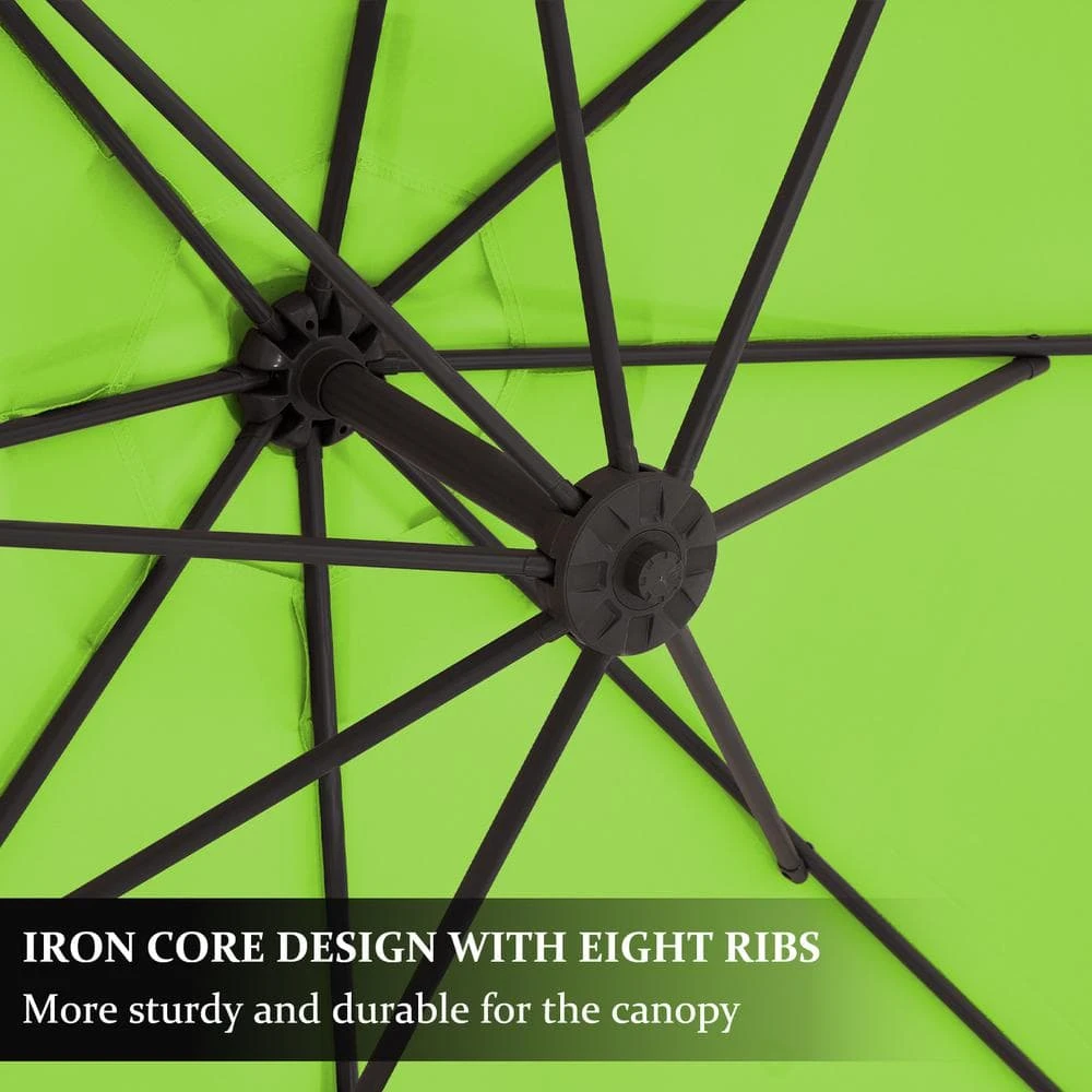 10 Ft. Cantilever Round Offset Patio Umbrella In Apple Green 2 10 Ft. Cantilever Round Offset Patio Umbrella In Apple Green - Image 2