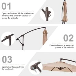 10 Ft. Cantilever Round Offset Patio Umbrella In Beige -More Furniture Store jearey cantilever umbrellas 10xjs2 bg 1f 1000