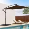 10 Ft. Cantilever Round Offset Patio Umbrella In Brown