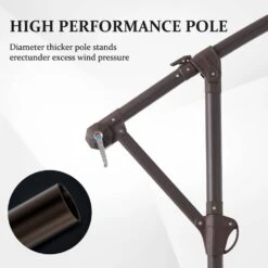 10 Ft. Cantilever Round Offset Patio Umbrella In Brown -More Furniture Store jearey cantilever umbrellas 10xjs2 brn fa 1000