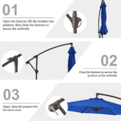 10 Ft. Cantilever Round Offset Patio Umbrella In Blue -More Furniture Store jearey cantilever umbrellas 10xjs2 bu 1f 1000