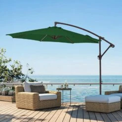 10 Ft. Cantilever Round Offset Patio Umbrella In Dark Green 15 10 Ft. Cantilever Round Offset Patio Umbrella In Dark Green -More Furniture Store jearey cantilever umbrellas 10xjs2 dgn 31 1000