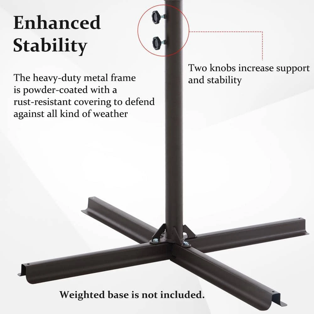 10 Ft. Cantilever Round Offset Patio Umbrella In Dark Green 7 10 Ft. Cantilever Round Offset Patio Umbrella In Dark Green - Image 7