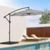 10 Ft. Cantilever Round Offset Patio Umbrella In Light Gray