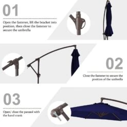 10 Ft. Cantilever Round Offset Patio Umbrella In Navy -More Furniture Store jearey cantilever umbrellas 10xjs2 nv 1f 1000