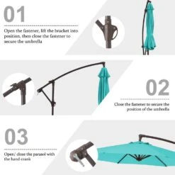 10 Ft. Cantilever Round Offset Patio Umbrella In Peacock Blue -More Furniture Store jearey cantilever umbrellas 10xjs2 pb 1f 1000