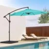 10 Ft. Cantilever Round Offset Patio Umbrella In Peacock Blue