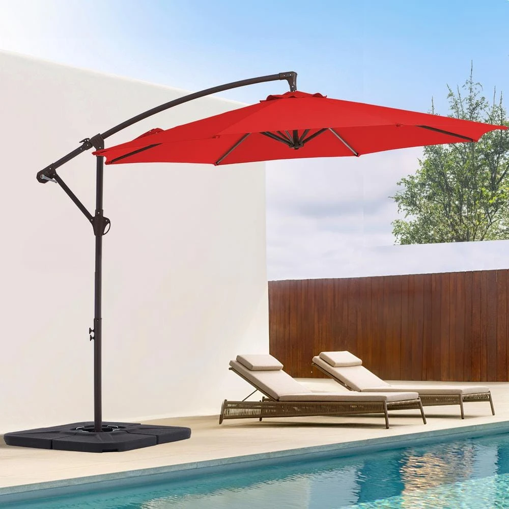 10 Ft. Cantilever Round Offset Patio Umbrella In Pumpkin 1 10 Ft. Cantilever Round Offset Patio Umbrella In Pumpkin