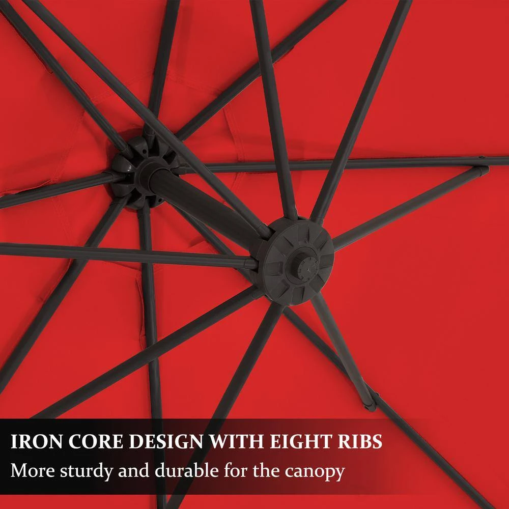 10 Ft. Cantilever Round Offset Patio Umbrella In Pumpkin 2 10 Ft. Cantilever Round Offset Patio Umbrella In Pumpkin - Image 2