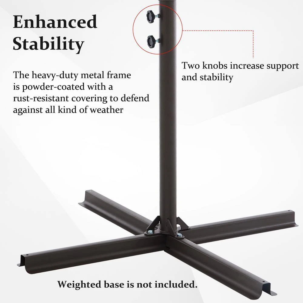 10 Ft. Cantilever Round Offset Patio Umbrella In Off-White 7 10 Ft. Cantilever Round Offset Patio Umbrella In Off-White - Image 7