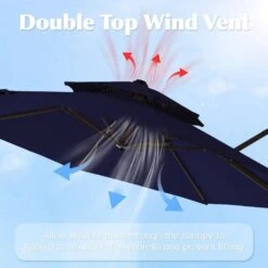 11 Ft.Double Top Round Outdoor Cantilever Umbrella With Cover,Heavy-Duty 360° Rotation Patio Umbrella In Navy 19 11 Ft.Double Top Round Outdoor Cantilever Umbrella With Cover,Heavy-Duty 360° Rotation Patio Umbrella In Navy -More Furniture Store jearey cantilever umbrellas 11sdylm navy 1f 1000