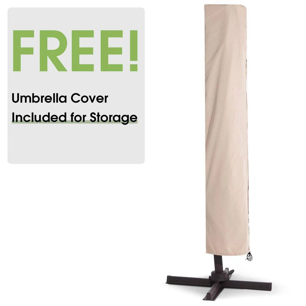 11 Ft.Double Top Round Outdoor Cantilever Umbrella With Cover,Heavy-Duty 360° Rotation Patio Umbrella In Red 10 11 Ft.Double Top Round Outdoor Cantilever Umbrella With Cover,Heavy-Duty 360° Rotation Patio Umbrella In Red - Image 10