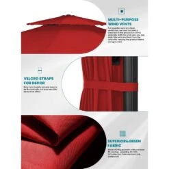 11 Ft.Double Top Round Outdoor Cantilever Umbrella With Cover,Heavy-Duty 360° Rotation Patio Umbrella In Red 15 11 Ft.Double Top Round Outdoor Cantilever Umbrella With Cover,Heavy-Duty 360° Rotation Patio Umbrella In Red -More Furniture Store jearey cantilever umbrellas 11sdylm red a0 1000