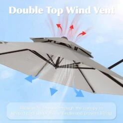 11 Ft.Double Top Round Outdoor Cantilever Umbrella With Cover,Heavy-Duty 360° Rotation Patio Umbrella In Off-White 19 11 Ft.Double Top Round Outdoor Cantilever Umbrella With Cover,Heavy-Duty 360° Rotation Patio Umbrella In Off-White -More Furniture Store jearey cantilever umbrellas 11sdylm ww 44 1000