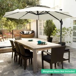 11 Ft.Double Top Round Outdoor Cantilever Umbrella With Cover,Heavy-Duty 360° Rotation Patio Umbrella In Off-White 17 11 Ft.Double Top Round Outdoor Cantilever Umbrella With Cover,Heavy-Duty 360° Rotation Patio Umbrella In Off-White -More Furniture Store jearey cantilever umbrellas 11sdylm ww 4f 1000