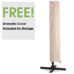 13 Ft. Aluminum 360-Degree Rotation Cantilever Patio Umbrella With Cover In Beige -More Furniture Store jearey cantilever umbrellas 13sdylm beige 66 1000