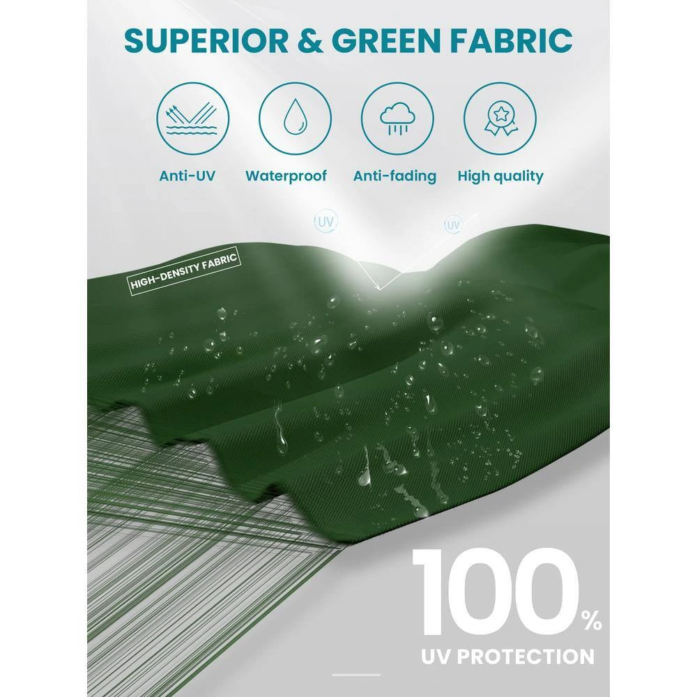 13 Ft. Patio Round Umbrella 360-Degree Rotation Cantilever Umbrella With Cover In Dark Green 9 13 Ft. Patio Round Umbrella 360-Degree Rotation Cantilever Umbrella With Cover In Dark Green - Image 9