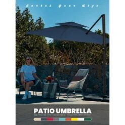 13 Ft. Aluminum 360-Degree Rotation Cantilever Patio Umbrella With Cover In Navy -More Furniture Store jearey cantilever umbrellas 13sdylm navy 31 1000