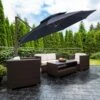 13 Ft. Aluminum 360-Degree Rotation Cantilever Patio Umbrella With Cover In Navy