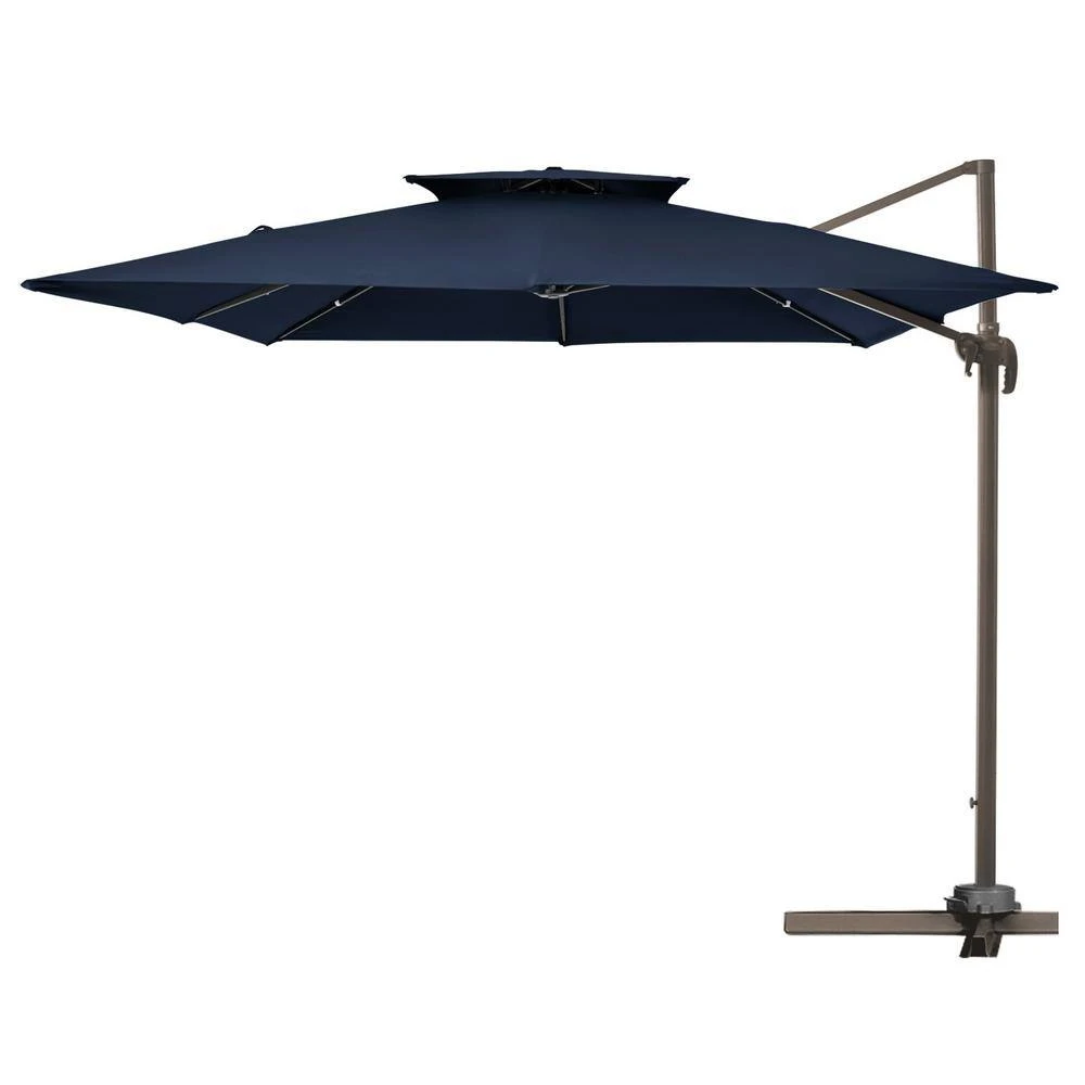 9 Ft. X 9 Ft. Square Aluminum Cantilever Tilt Patio Umbrella In Navy 9 9 Ft. X 9 Ft. Square Aluminum Cantilever Tilt Patio Umbrella In Navy - Image 9