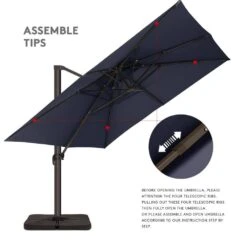 9 Ft. X 9 Ft. Square Aluminum Cantilever Tilt Patio Umbrella In Navy 18 9 Ft. X 9 Ft. Square Aluminum Cantilever Tilt Patio Umbrella In Navy -More Furniture Store jearey cantilever umbrellas 9 9sdylm navy c3 1000