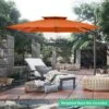 9 Ft. X 9 Ft. Square Aluminum Cantilever Tilt Patio Umbrella In Orange