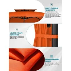 9 Ft. X 9 Ft. Square Aluminum Cantilever Tilt Patio Umbrella In Orange 14 9 Ft. X 9 Ft. Square Aluminum Cantilever Tilt Patio Umbrella In Orange -More Furniture Store jearey cantilever umbrellas 9 9sdylm orange a0 1000