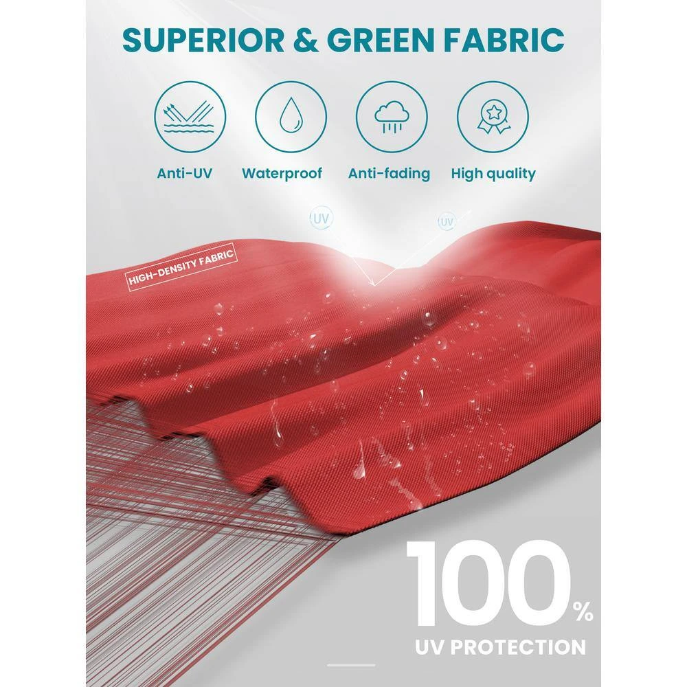 9 Ft. X 9 Ft. Square Aluminum Cantilever Tilt Patio Umbrella In Red 6 9 Ft. X 9 Ft. Square Aluminum Cantilever Tilt Patio Umbrella In Red - Image 6