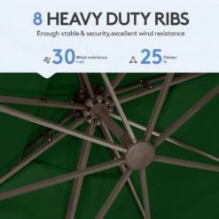 10 Ft. X 10 Ft. Square Cantilever Patio Umbrella With Weighted Base In Dark Green -More Furniture Store jearey cantilever umbrellas fx10ddz dg 44 1000