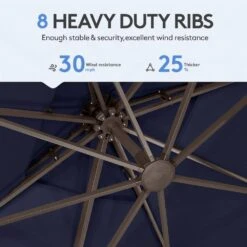 10 Ft. X 10 Ft. Sq. Cantilever Patio Umbrella With Weighted Base In Navy -More Furniture Store jearey cantilever umbrellas fx10ddz nv fa 1000