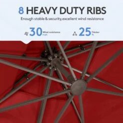 10 Ft. X 10 Ft. Sq. Cantilever Patio Umbrella With Weighted Base In Red -More Furniture Store jearey cantilever umbrellas fx10ddz rd fa 1000