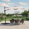 10 Ft. X 10 Ft. Square Cantilever Patio Umbrella With Weighted Base In Off-White