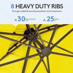 10 Ft. X 10 Ft. Square Cantilever Patio Umbrella With Weighted Base In Yellow -More Furniture Store jearey cantilever umbrellas fx10ddz ye 44 1000