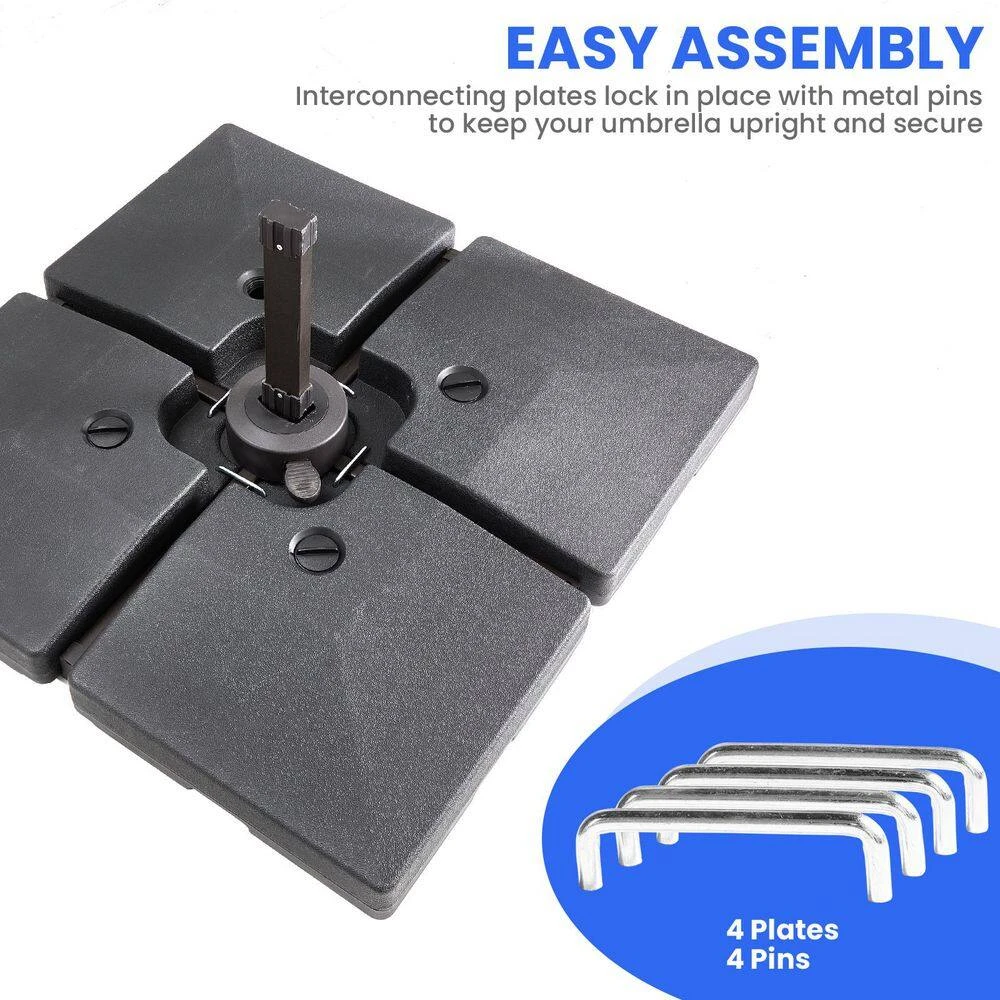 12 Ft. X 12 Ft. Aluminum Cantilever Patio Umbrella With Weighted Base In Dark Green 3 12 Ft. X 12 Ft. Aluminum Cantilever Patio Umbrella With Weighted Base In Dark Green - Image 3