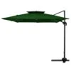 12 Ft. X 12 Ft. Aluminum Cantilever Patio Umbrella With Weighted Base In Dark Green