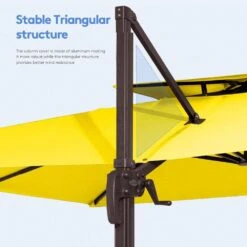 12 Ft. X 12 Ft. Aluminum Cantilever Patio Umbrella With Weighted Base In Yellow -More Furniture Store jearey cantilever umbrellas fx12ddz ye 4f 1000