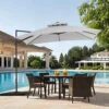 10 Ft. X 10 Ft. Square Outdoor Patio Cantilever Umbrella With Tilt In Light Gray