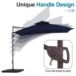 10 Ft. X 10 Ft. Square Outdoor Patio Cantilever Umbrella With Tilt In Navy 10 10 Ft. X 10 Ft. Square Outdoor Patio Cantilever Umbrella With Tilt In Navy -More Furniture Store jearey cantilever umbrellas jylmfx10 dz nv c3 1000