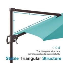 10 Ft. X 10 Ft. Square Outdoor Patio Cantilever Umbrella With Tilt In Peacock Blue -More Furniture Store jearey cantilever umbrellas jylmfx10 dz pb fa 1000