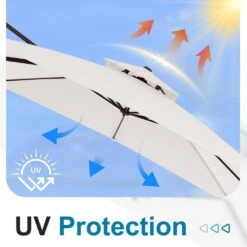 10 Ft. X 10 Ft. Square Outdoor Patio Cantilever Umbrella With Tilt In Off-White -More Furniture Store jearey cantilever umbrellas jylmfx10 dz wt 1f 1000