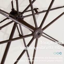 10 Ft. X 10 Ft. Square Outdoor Patio Cantilever Umbrella With Tilt In Off-White -More Furniture Store jearey cantilever umbrellas jylmfx10 dz wt 76 1000