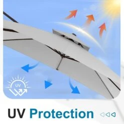 9 Ft. X 9 Ft. Square Outdoor Patio Cantilever Umbrella With Tilt In Light Gray 14 9 Ft. X 9 Ft. Square Outdoor Patio Cantilever Umbrella With Tilt In Light Gray -More Furniture Store jearey cantilever umbrellas jylmfx9 dz lgy fa 1000