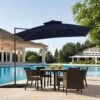 9 Ft. X 9 Ft. Square Outdoor Patio Cantilever Umbrella With Tilt In Navy