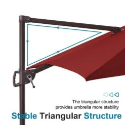 9 Ft. X 9 Ft. Square Outdoor Patio Cantilever Umbrella With Tilt In Red -More Furniture Store jearey cantilever umbrellas jylmfx9 dz rd fa 1000