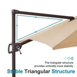 10 Ft. Outdoor Patio Cantilever Umbrella With Tilt In Beige -More Furniture Store jearey cantilever umbrellas jylmyx10 bg 76 1000