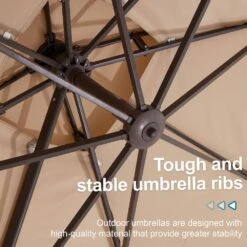 10 Ft. Outdoor Patio Cantilever Umbrella With Tilt In Beige -More Furniture Store jearey cantilever umbrellas jylmyx10 bg fa 1000