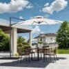 10 Ft. Outdoor Patio Cantilever Umbrella With Tilt In Off-White