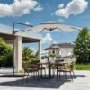 10 Ft. Outdoor Patio Cantilever Umbrella With Tilt In Light Gray